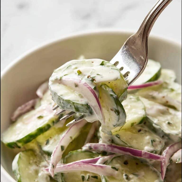 Creamy Cucumber Salad with Lemon Yogurt Dressing Recipe
